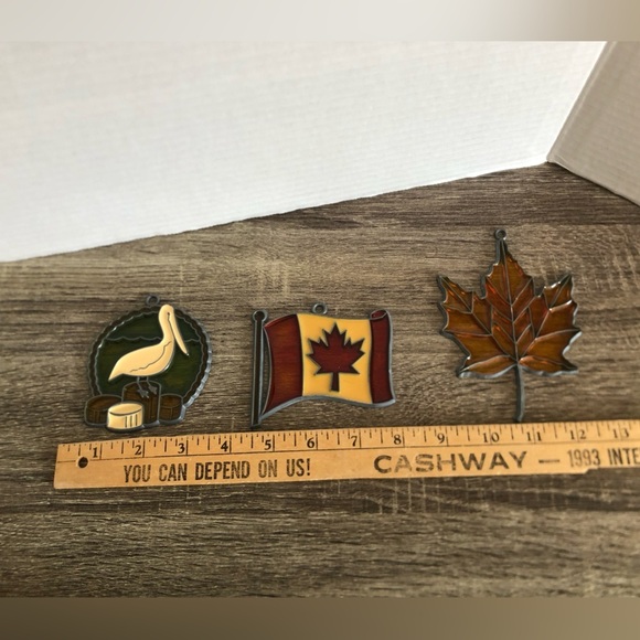 Vtg Suncatcher Stained Glass Ornaments - Picture 6 of 9